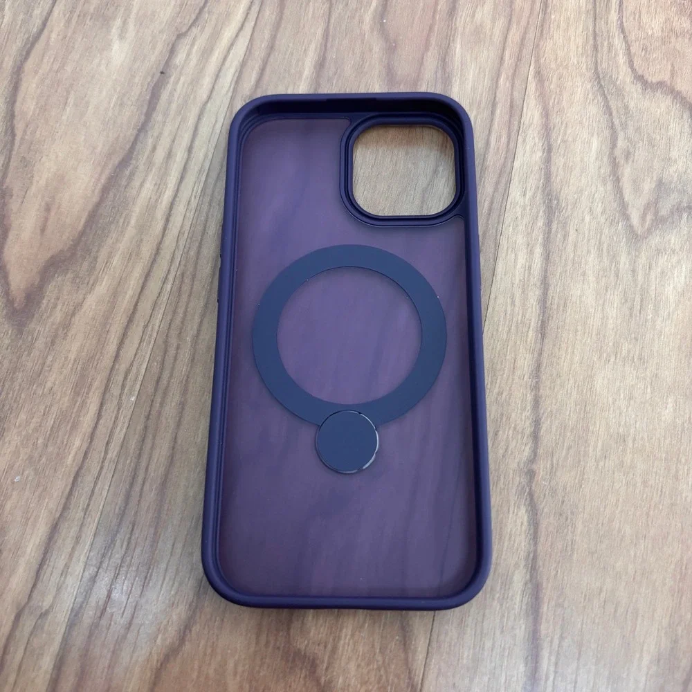 CACOE Magnetic Phone Case iPhone 15‎ Dark Purple MagSafe Rotating Ring Stand NEW